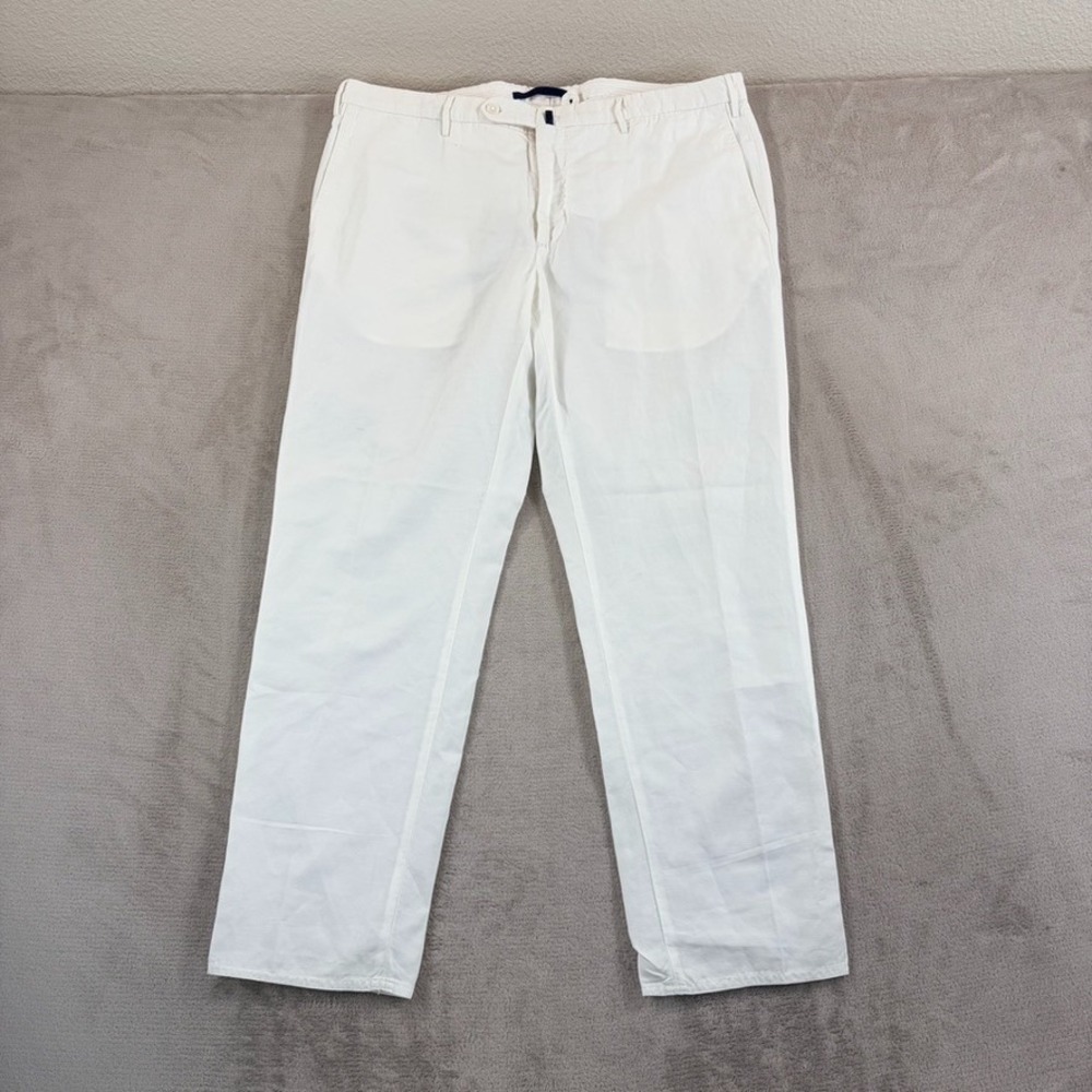 Incotex Slowear Trousers Pants in White Linen Blend Men 40x31 Classic Fit Resort